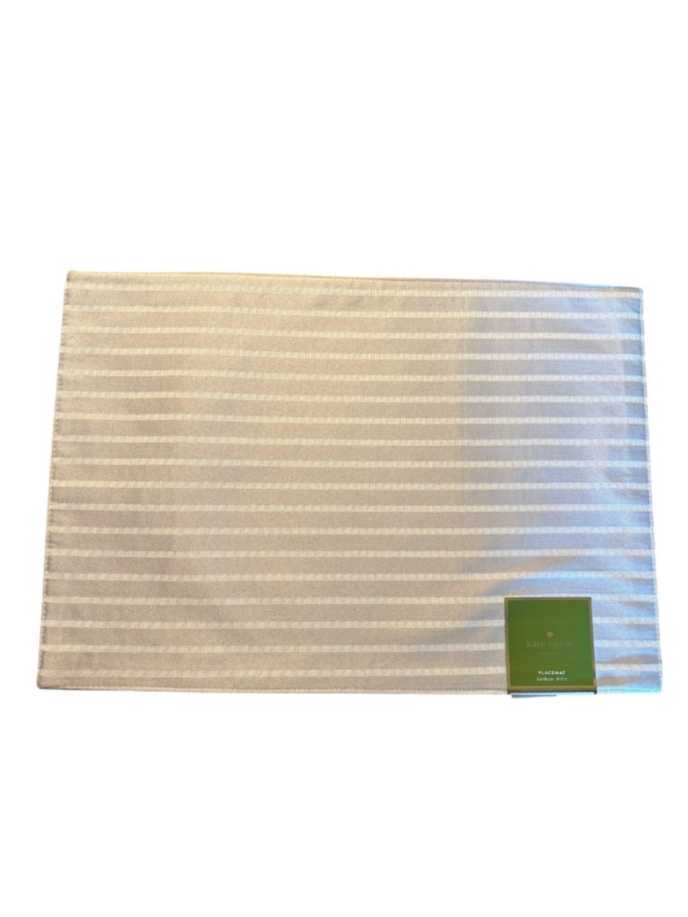 Kate Spade New York Harbour Drive Silver White Placemats Set of 8 NWT